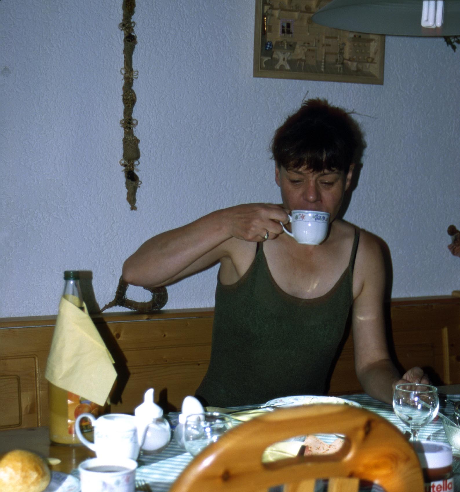 Beim Frühstück.