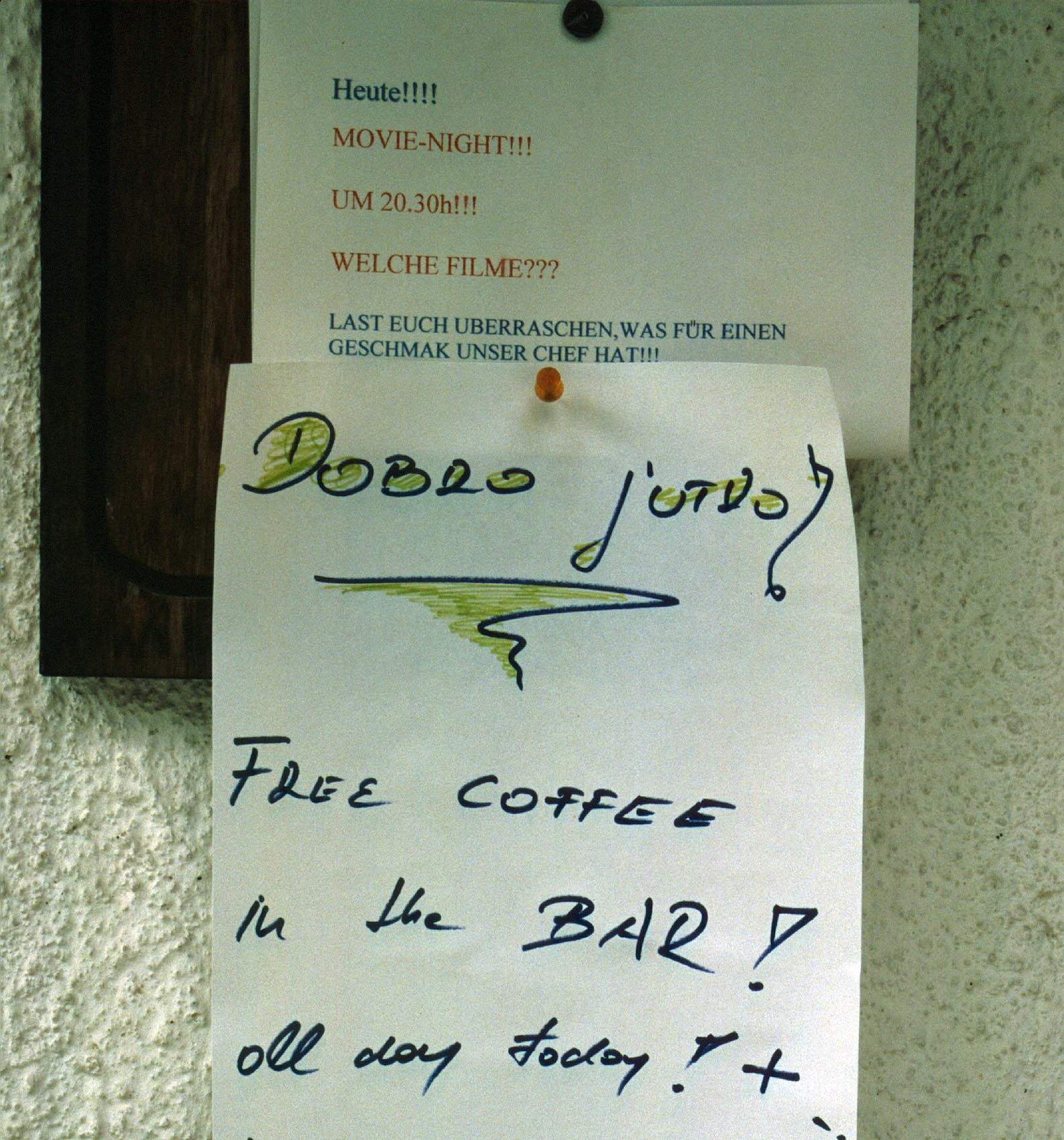 Nach der Gewitternacht: Free coffee all day!